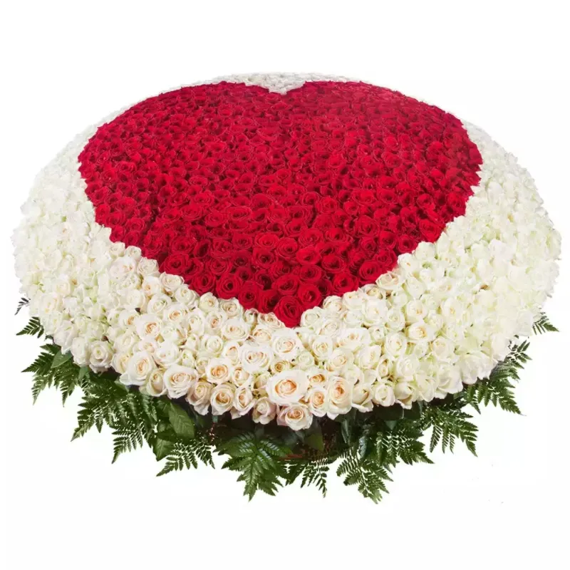 Композиция из 1001 розы микс в корзине